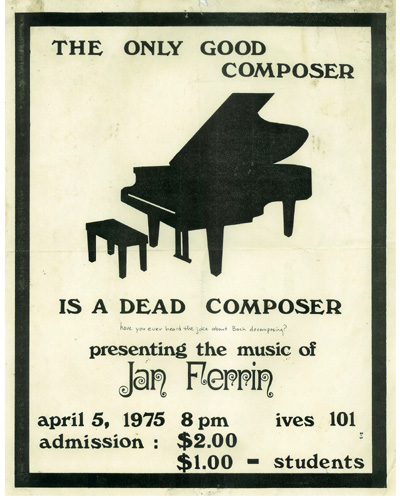 Jan Ferrin - senior recital - SSU - 1975